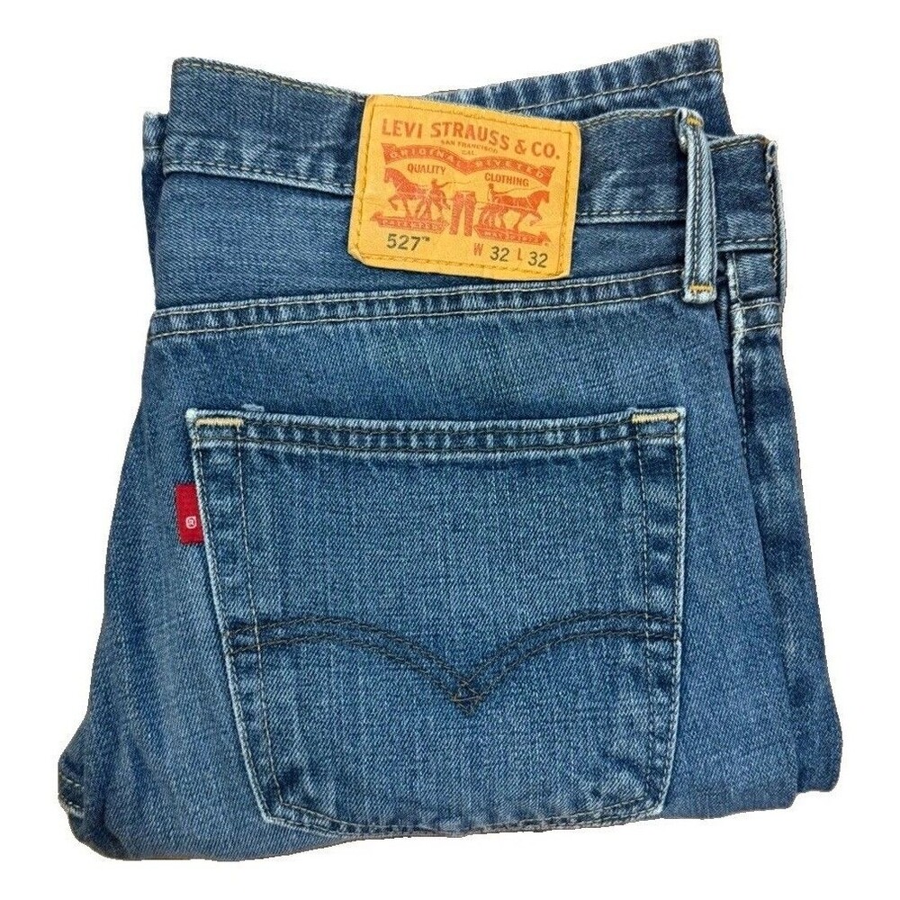 Levis Jeans Mens 32x32 Blue 517 Bootcut Denim Pants Western Cowboy Cotton Work